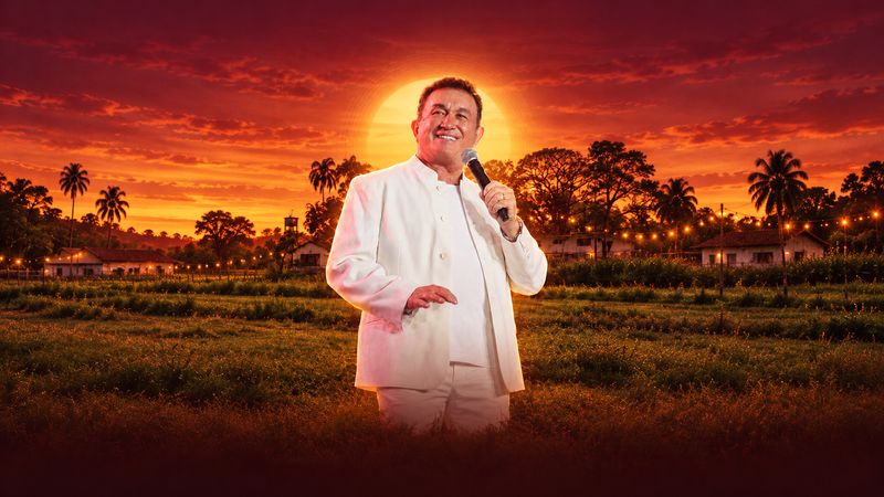 Amado Batista cantando ao pôr do sol na Fazenda 3 Leões